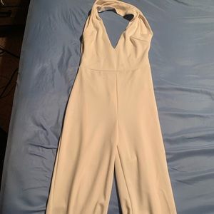 White backless romper